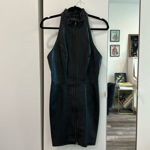 BADASS Vintage black leather biker dress by Michael Hoban North Beach Leather XS